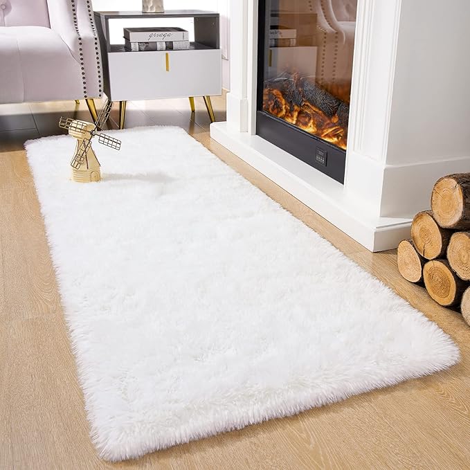 Chicrug Soft Runner Rug for Bedroom Living Room Plush Fluffy Rugs 2x6 Feet - Image 2