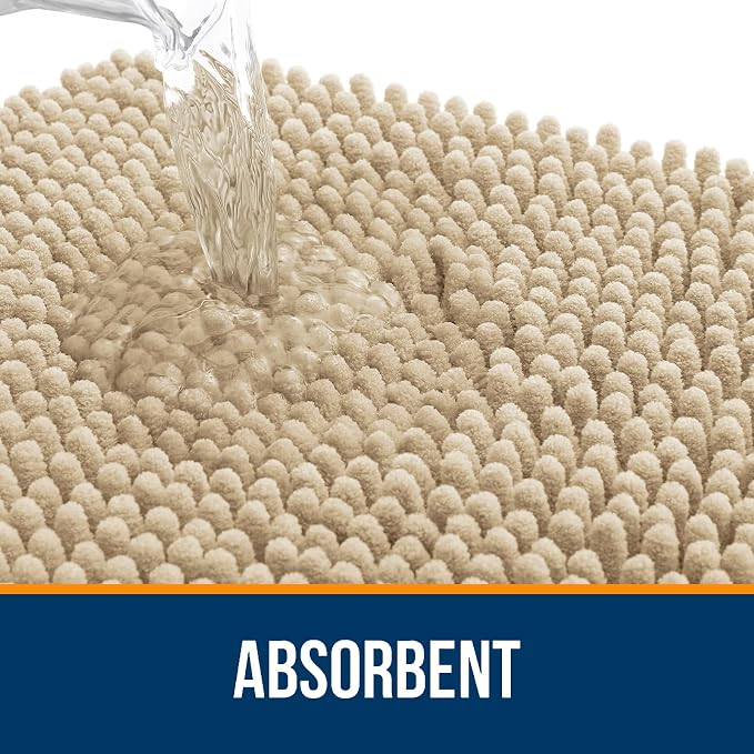 OLANLY Large Bathroom Rugs 50x30, Extra Soft Absorbent Chenille Bath Rugs - Image 4