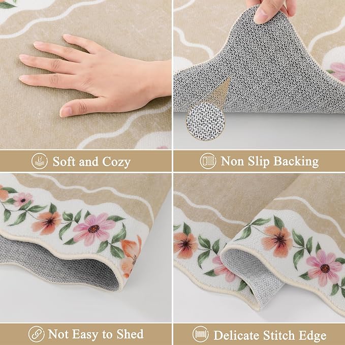 Vaukki Boho Kitchen Rug Sets 3 Pieces, Washable Kitchen Mats - Image 3