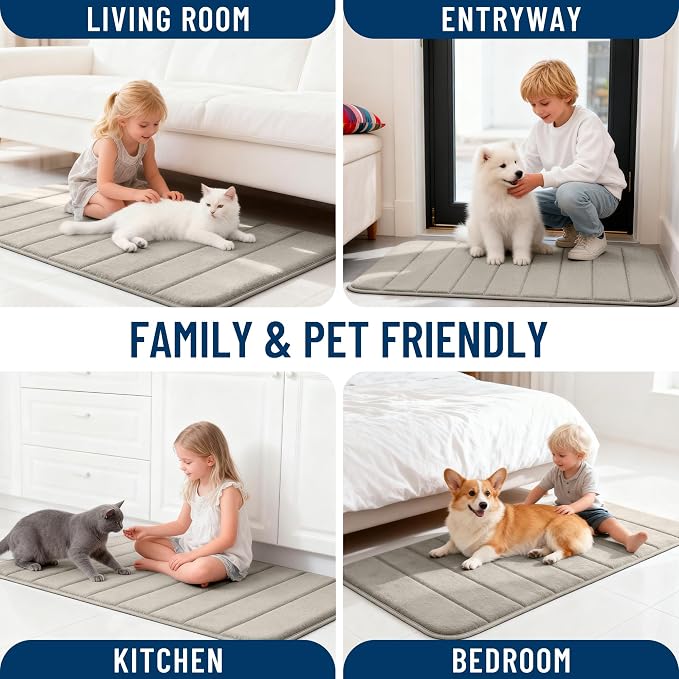 OLANLY Memory Foam Long Bathroom Rugs Runner 47x24, Super Soft Absorbent Bath - Image 9