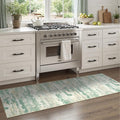 DCX Abstract 2x6 Runner Rug, Washable Sage Green Modern Rug by DCXWashableRug