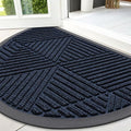 Smiry Half Circle Front Door Mat Outside Entrance, Heavy Duty Sturdy Natural by Smiry