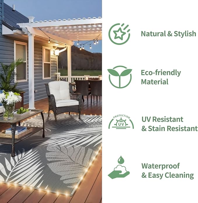 GENIMO Outdoor Rug 6' x 9' Waterproof - Image 5