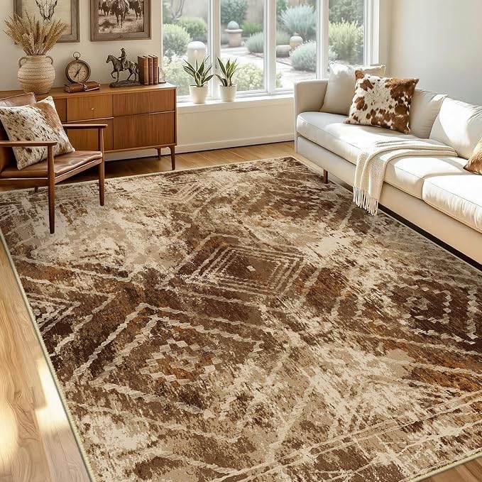 BESTSWEETIE Area Rug 8x10 Rug Machine Washable Non-Slip Low Pile Print Pattern - Image 7
