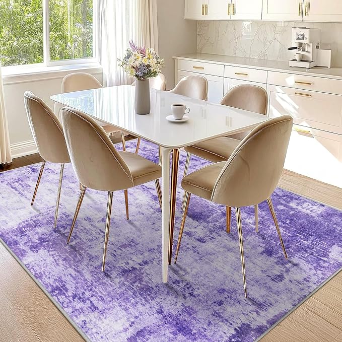 RELEANY Washable Area Rugs 6'x8' Non-Slip Modern Abstract Soft - Image 9