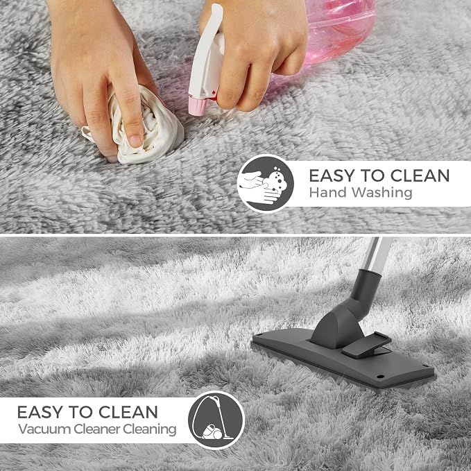 Ultra Soft Rug for Living Room, 4X6 Fluffy Shag Area Rug for Bedroom, Modern - Image 6