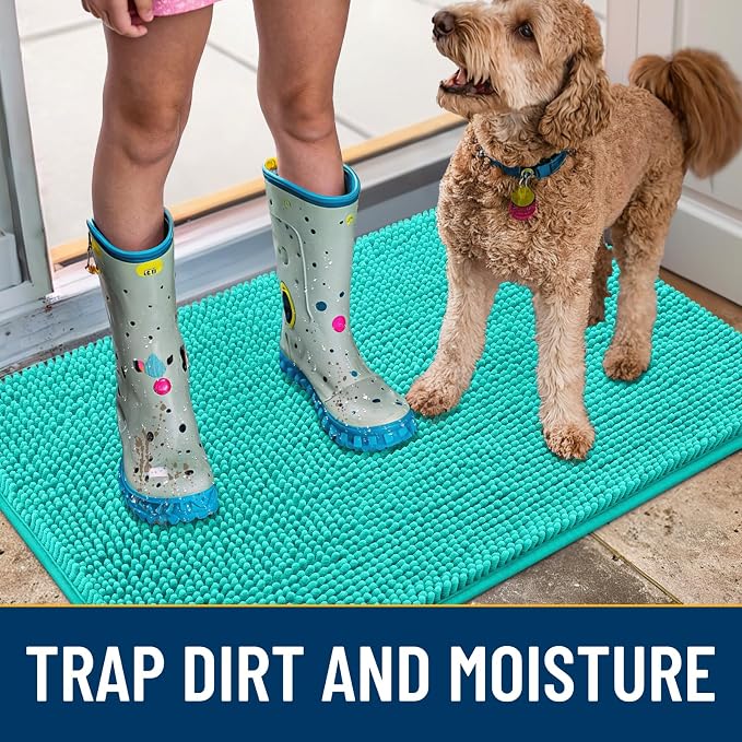 Smiry Dog Door Mat for Muddy Paws 36x24, Absorbent Dirt Trapper, Non-Slip - Image 3