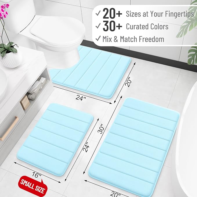 OLANLY Memory Foam Long Bathroom Rugs Runner 59x24, Super Soft Absorbent Bath - Image 2