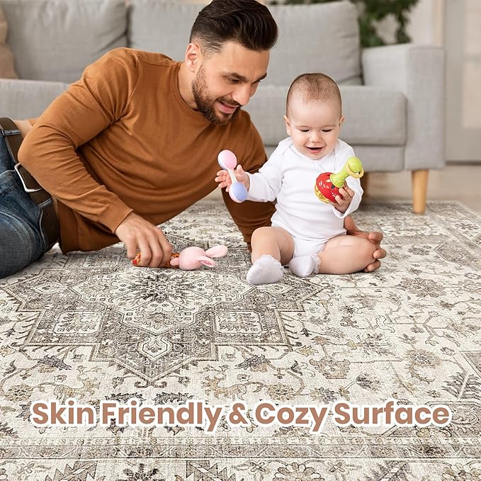 Vintage Living Room Area Rug 5x8 - Image 3