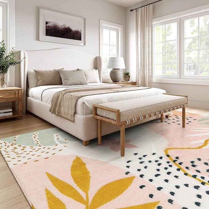 Lahome Washable Pink Area Rug 9x12 - Image 7