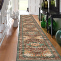 Yamaziot Washable Runner Rug, Stain Resistant & Low Pile Faux Wool Distressed by Yamaziot