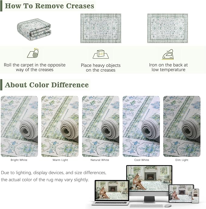 DCX Green 9x12 Rug, Kid & Pet Friendly - Image 4