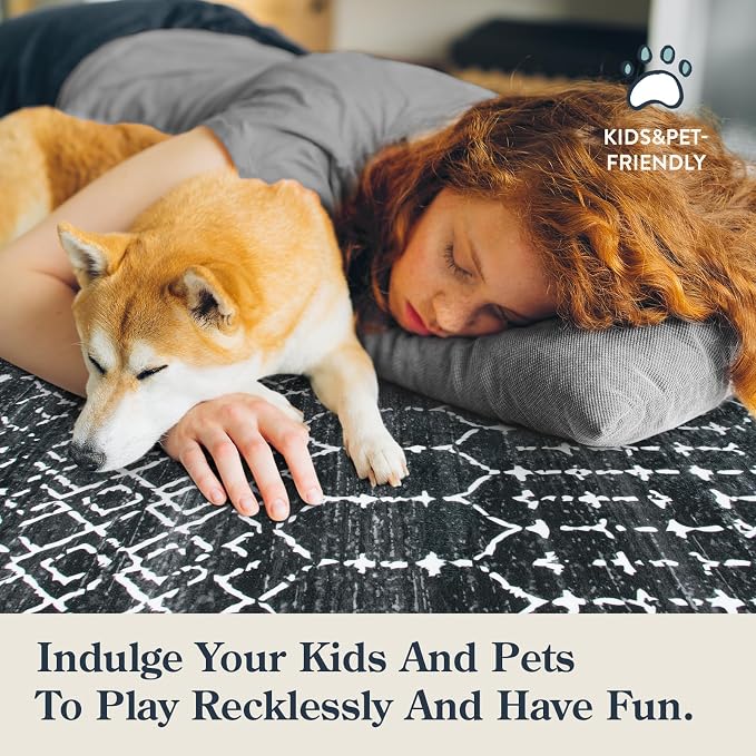 Lahome Moroccan Black Area Rugs 6x9 Living Room - Image 5