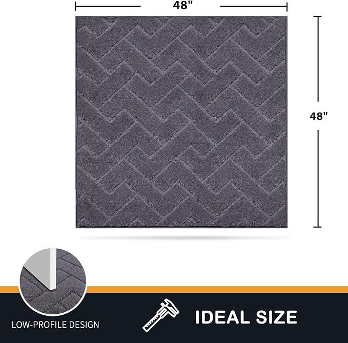 PURRUGS Dirt Trapping Door Mat 48" x 48", Non-Slip Machine Washable Entry Rug - Image 2