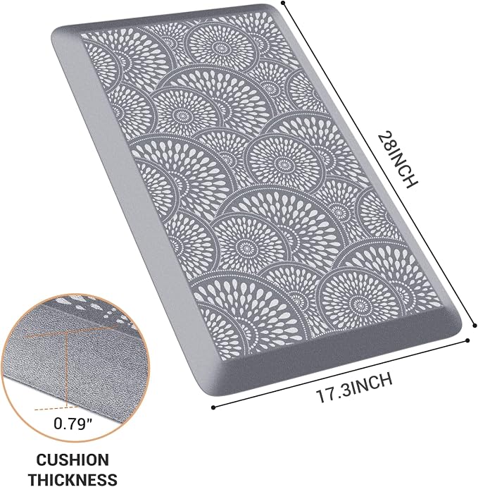 Mattitude 4/5 Inch Kitchen Mat, 17.3x28in Heavy Duty Ergonomic Comfort Foam - Image 2
