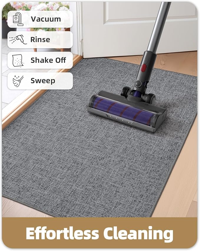 Color&Geometry Ultra Thin Indoor Door Mat 48"x72", Non Slip Rubber Backed Dirt - Image 8