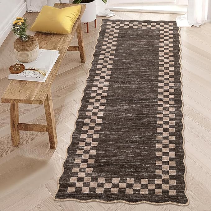 GarveeHome Hallway Runner Rug 2x6 Non Slip Scalloped Washable Rug - Image 2