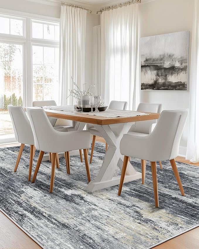 AMADA HOMEFURNISHING 6x9 Washable Area Rug, Modern Abstract Living Room Rug - Image 2