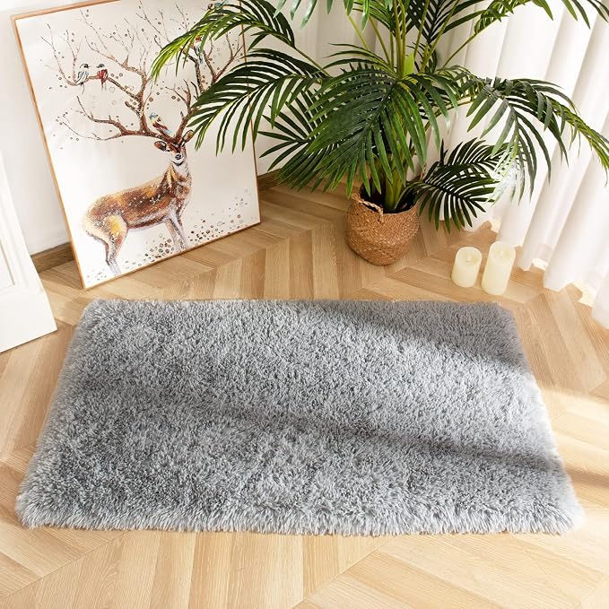 Chicrug Soft Runner Rug for Bedroom Living Room Plush Fluffy Rug 2x3 Feet - Image 4