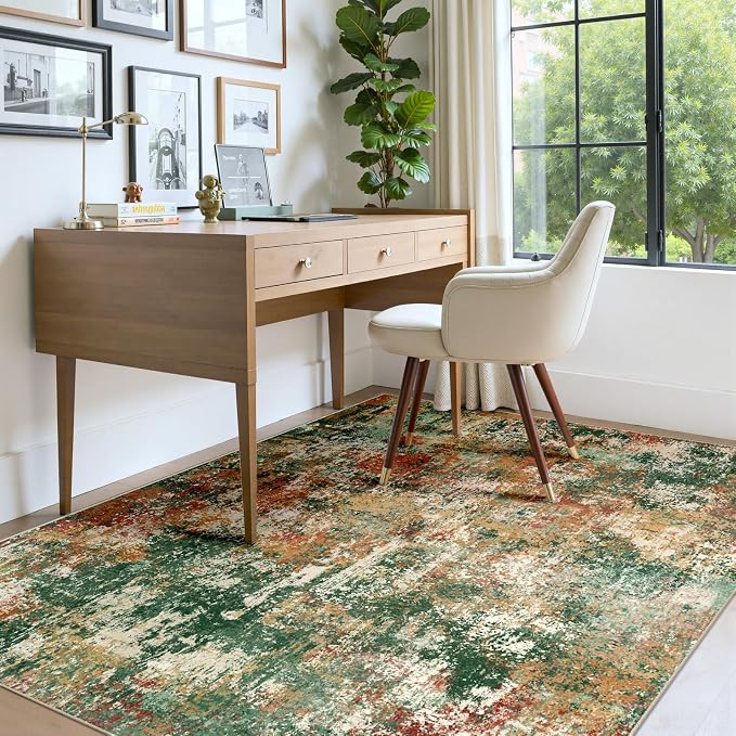 RELEANY Washable Area Rugs 6'x8' Non-Slip Modern Abstract Soft - Image 8