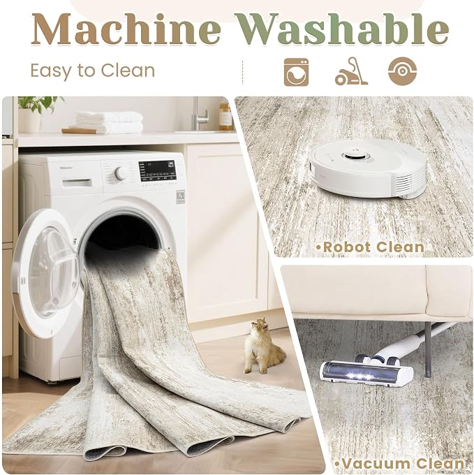 Washable 2x8 Runner Rug for Hallway: Kitchen Runner Non Slip Neutral Soft - Image 6