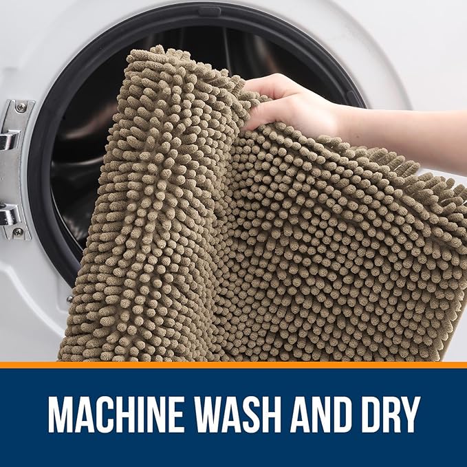 OLANLY Large Bathroom Rugs 70x46, Extra Soft Absorbent Chenille Bath Rugs - Image 5