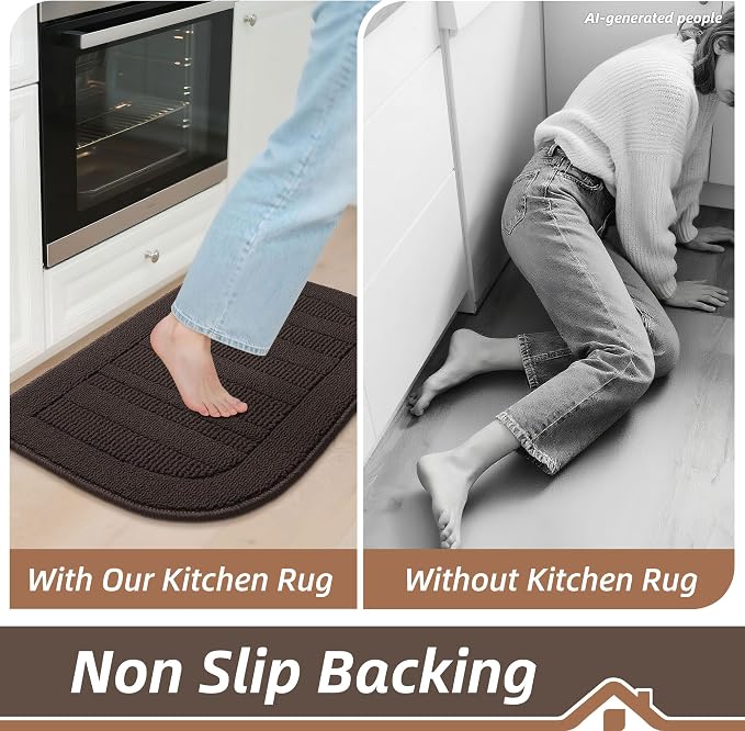 BEQHAUSE 30x18 Inch Kitchen Rug Mat Durable Kitchen Rugs Non-Slip Washable - Image 6