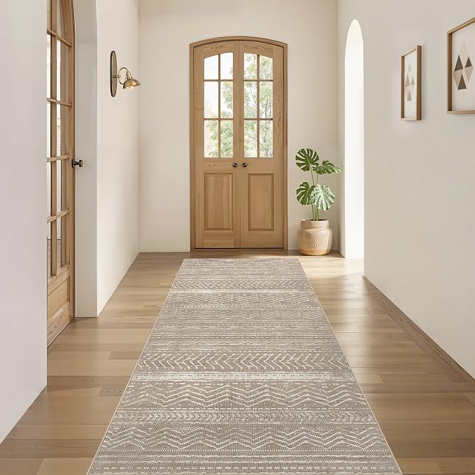 Nakagishi Area Rug Living Room Rugs: 2X6 Machine Washable Boho Large Neutral - Image 4
