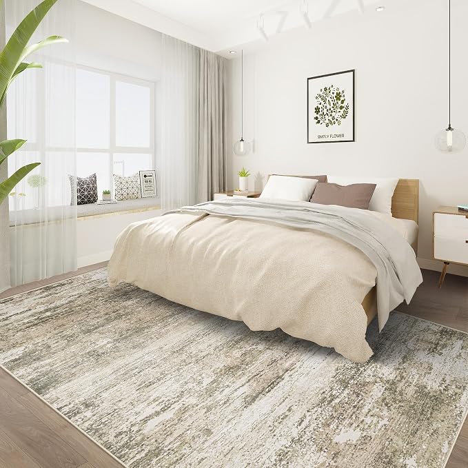 Washable Rug 6x9 Area Rugs for Living Room: Neutral Soft Rug Abstract Non Slip - Image 6