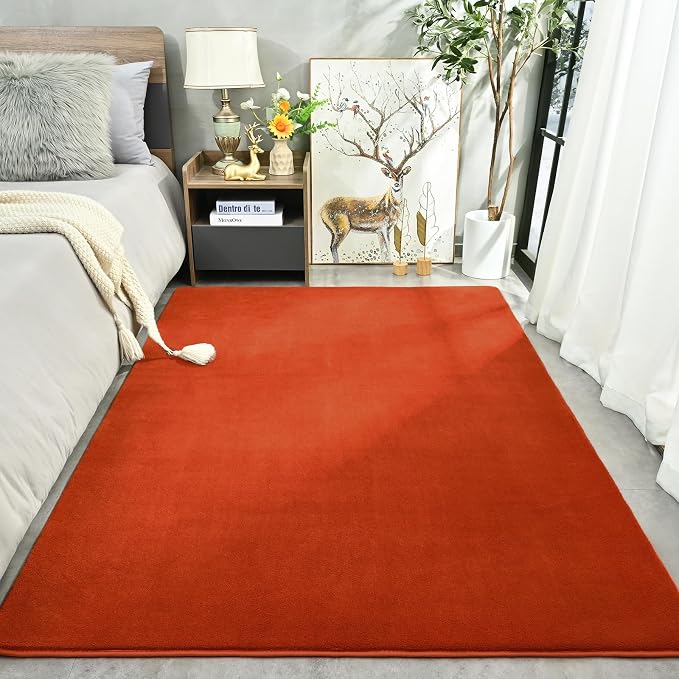 Amearea Large Modern Area Rugs for Bedroom Living Room, 6x9 Feet Orange - Image 2