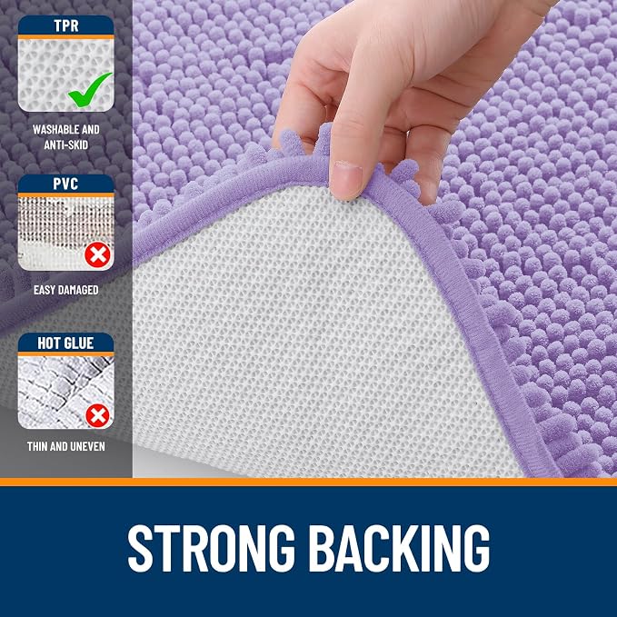 OLANLY Toilet Rugs U-Shaped 20x20, Extra Soft Absorbent Chenille Contour - Image 6