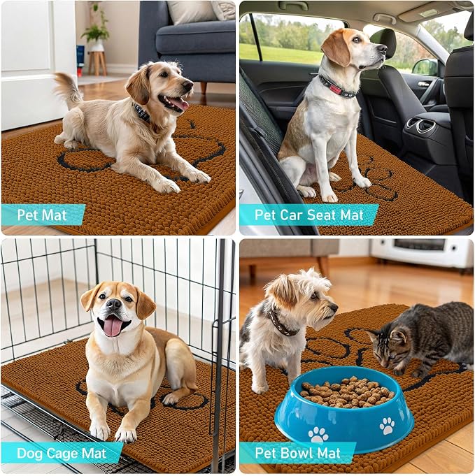 OLANLY Dog Door Mat for Muddy Paws 30x20, Paw Print Design, Absorbs Moisture - Image 7