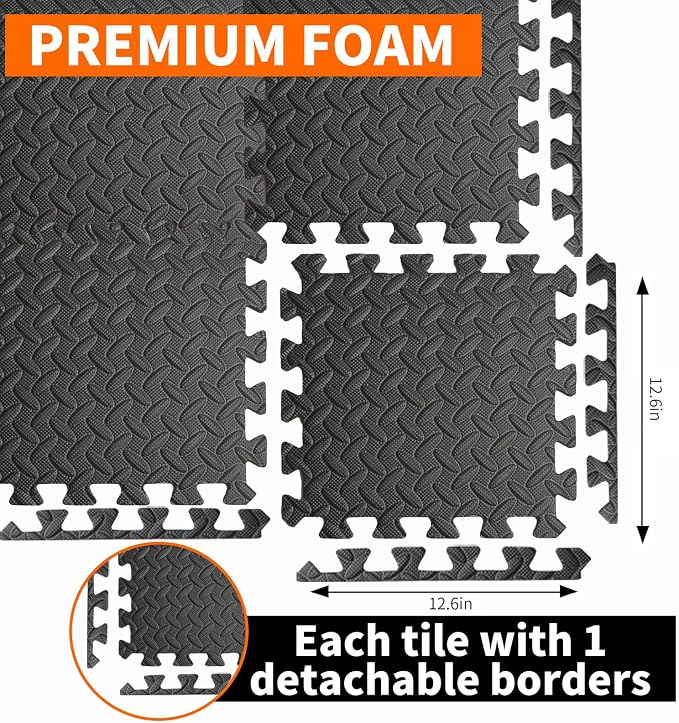 Gym Flooring for Home Gym, 12.6"x12.6"x0.4" EVA Exercise Mats, Puzzle Floor Mat - Image 8