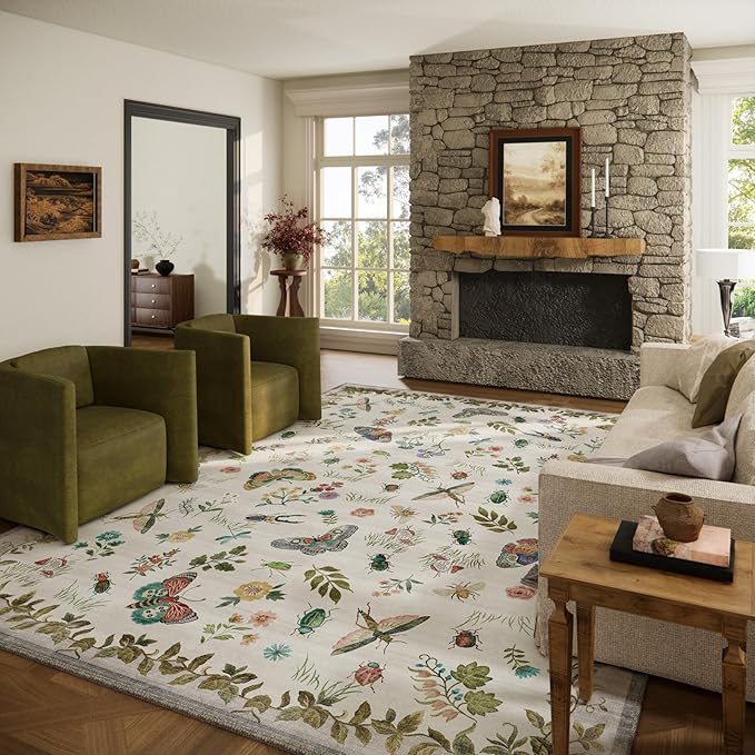 8x10 Area Rugs for Living Room: Washable Bedroom Rug Stain Resistant Non Slip by palohom