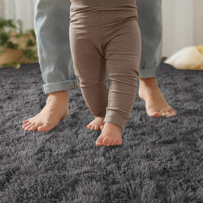 YJ.GWL Fluffy Runner Rugs for Bedroom Living Room Soft Shag Rug 2x6 Feet - Image 2