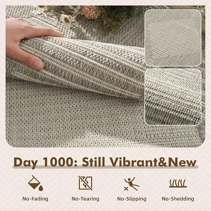 MontVoo-Outdoor Rug Carpet Patio Rug 4x6 ft Polypropylene Indoor Outdoor Rugs - Image 2