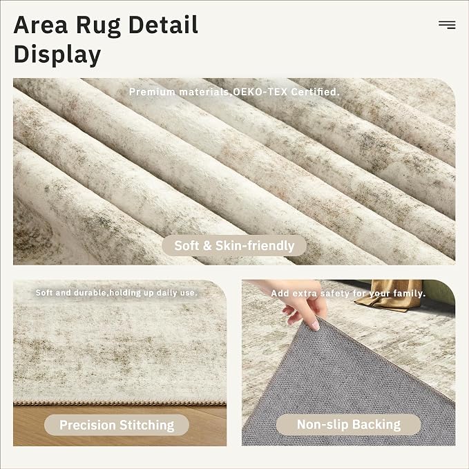 Soalmost 2x3 Washable Rugs for Kitchen, Powder Room Small Area Rug Non-Slip - Image 6
