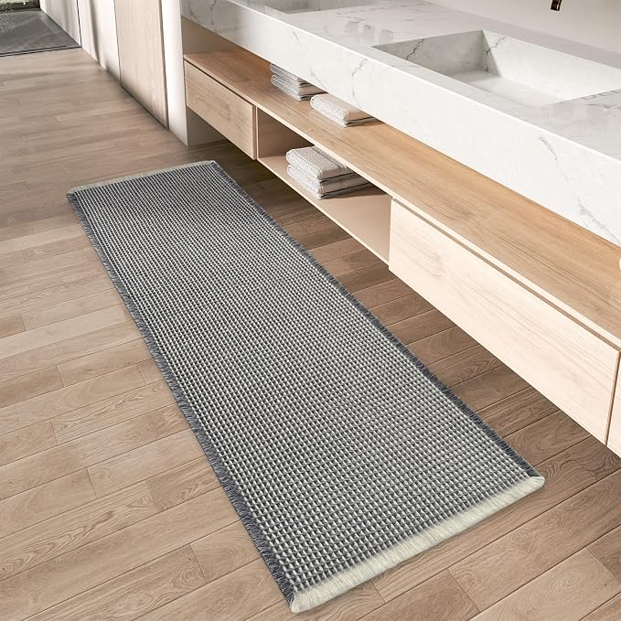 AMOAMI Upgraded Waffle Runner Rug Super Absorbent Non Slip Bath Mats by AMOAMI