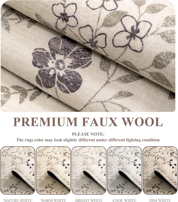 YIHOUSE Washable Floral 6x9 Area Rugs - Image 4