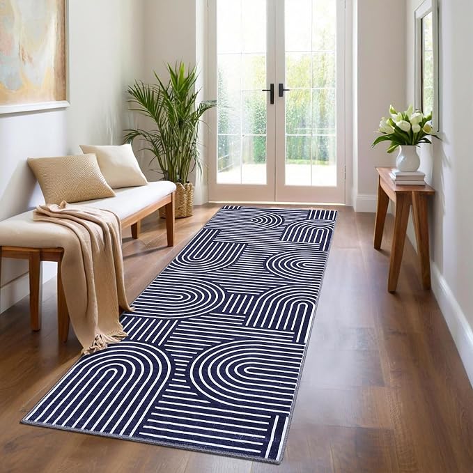 ROYHOME Modern Rug 2x6 Runners for Hallways, Abstract Kitchen Runner Rugs Non - Image 2