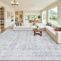 10x12 Area Rug for Living Room: Vintage Boho Neutral Washable Rug Indoor Soft by Luxturiy