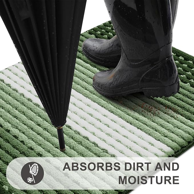 Kitinjoy Indoor Outdoor Door Mat, 71x24 Non-Slip Absorbent Dirt Trapper - Image 2