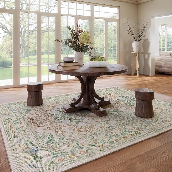 8x10 Washable Rugs for Living Room: Bedroom Area Rug Stain Resistant Non Slip - Image 7