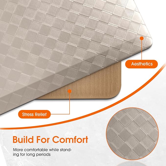 TranquilRelax 4/5 Inch Thick 2-Piece Anti-Fatigue Kitchen Mats, Cushioned - Image 6