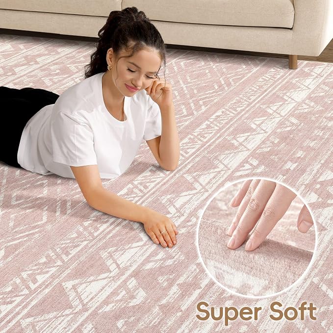 cotiled 5x7 Area Rugs Living Room Rug: Washable Boho Rugs - Image 2
