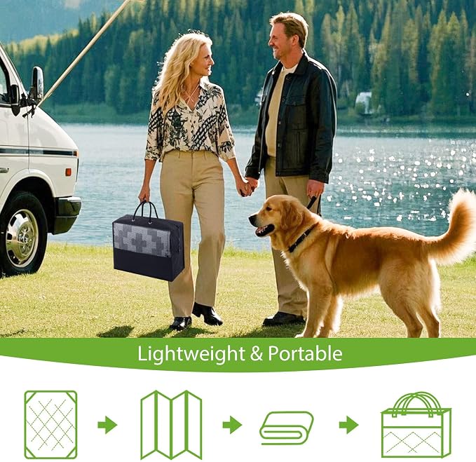 Smiry Waterproof Outdoor Rug 4x6 ft, Reversible Plastic Straw Patio Camping Rugs - Image 5