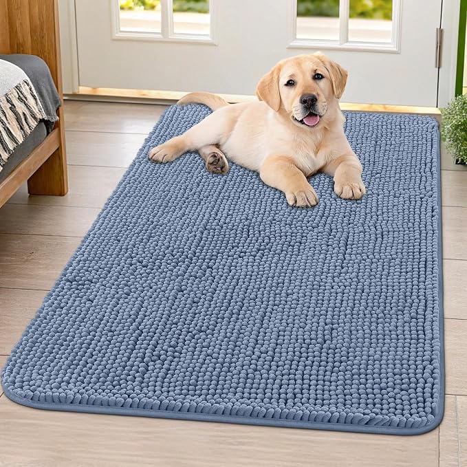 Smiry Dog Door Mat for Muddy Paws 40x32, Absorbent Dirt Trapper, Non-Slip by Smiry