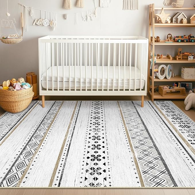 BESTSWEETIE 8x10 Area Rugs for Living Room Washable Moroccan Farmhouse Neutral - Image 8
