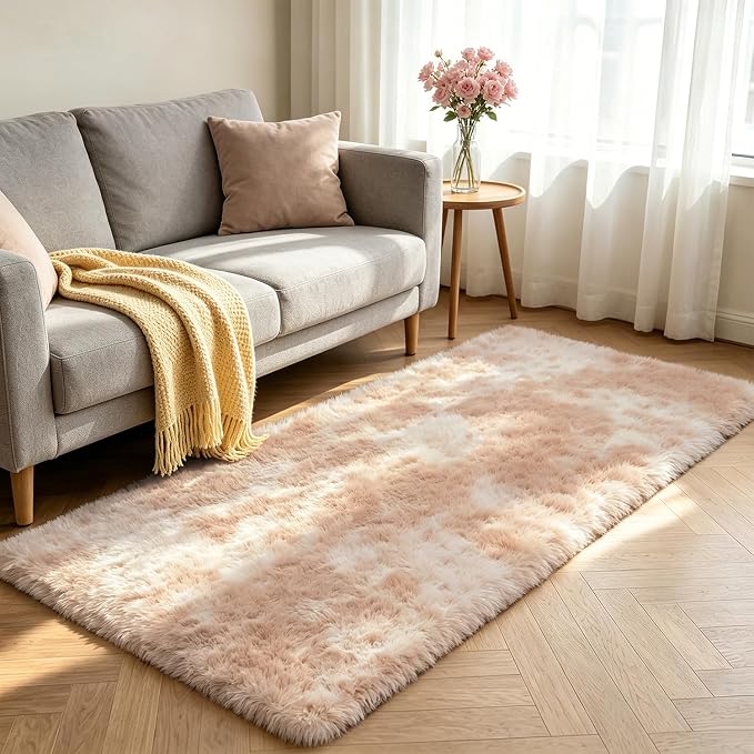 Shag Runner Rug for Bedroom Living Room 3x7 Upgrade Non-Slip Fluffy Soft - Image 2