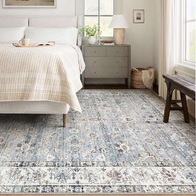 XLUEZ Area Rug 5x7 Living Room Rug, Machine Washable Vintage Distressed Boho - Image 2